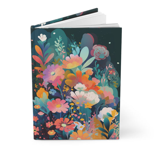 Night Bloom - Hardcover Lined Notebook