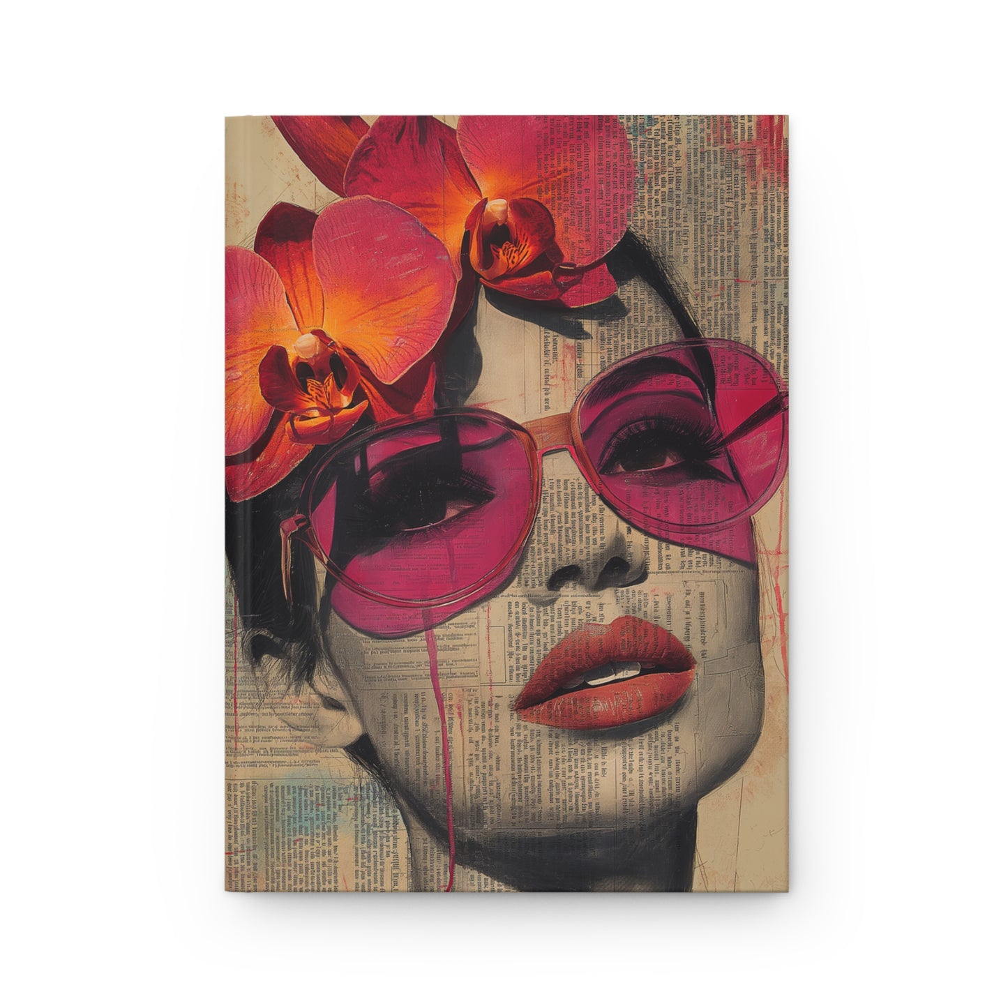 Magenta Reflections - Hardcover Lined Notebook