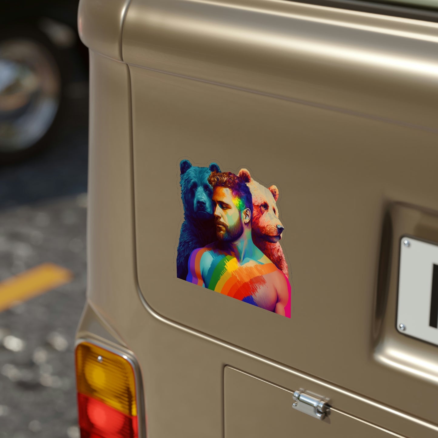 Bear Love - Transparent Outdoor Die-Cut Sticker