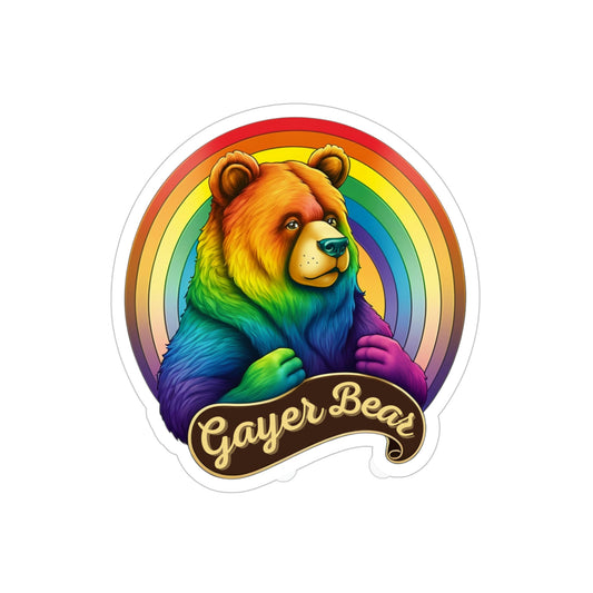 Gayer Bear - Transparent Outdoor Die-Cut Sticker