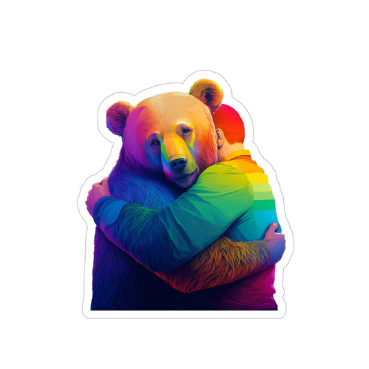 Bear Hug - Transparent Outdoor Die-Cut Sticker